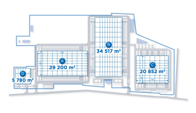 Magazyny Marki Logistics, Warszawa - magazyny do wynajęcia. Plan zagospodarowania.