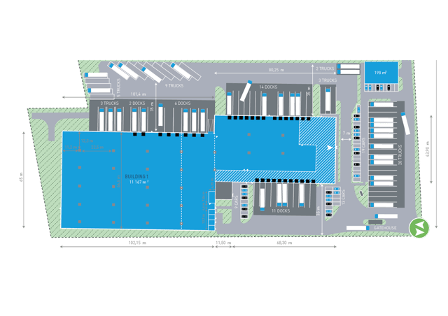 Warehouses Logicor Gliwice I, Górny Śląsk - warehouses for rent. Plan zagospodarowania.