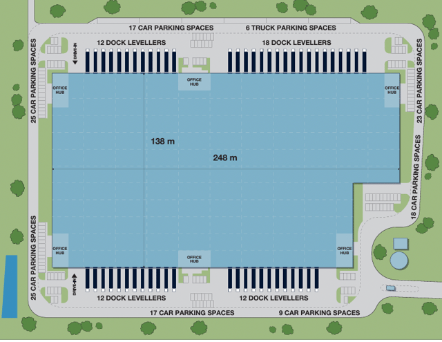 Warehouses Panattoni Park Białystok III, Polska Wschodnia - warehouses for rent. Site plan.