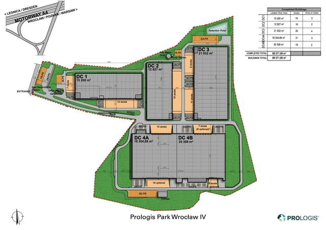 Warehouses Prologis Park Wrocław IV, Wrocław - warehouses for rent. Site plan.