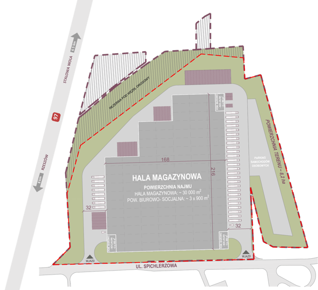 Magazyny DL Invest Park Rzeszów, 35-001 Rzeszów - magazyny do wynajęcia. Plan zagospodarowania.