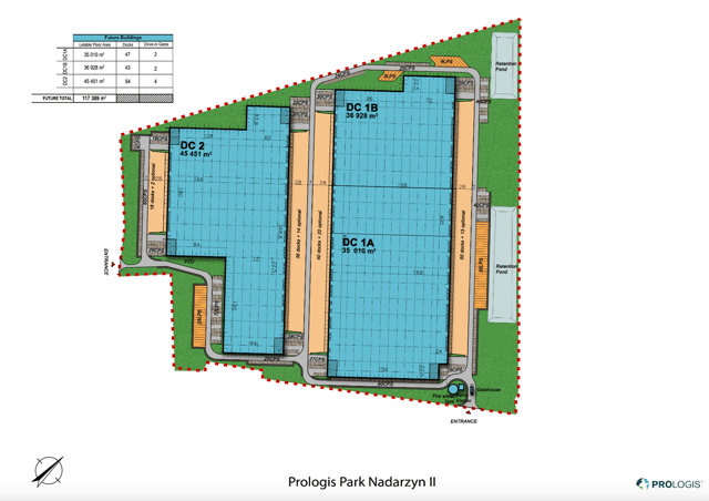 Magazyny Prologis Park Nadarzyn II, Warszawa - magazyny do wynajęcia. Plan zagospodarowania.