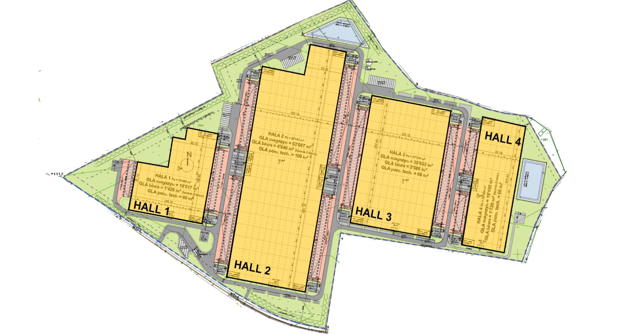 Magazyny Waimea Logistic Park Poznań East - Września, Poznań - magazyny do wynajęcia. Plan zagospodarowania.