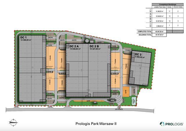 Magazyny Prologis Park Warsaw II, 03-310 Warszawa - magazyny do wynajęcia. Plan zagospodarowania.