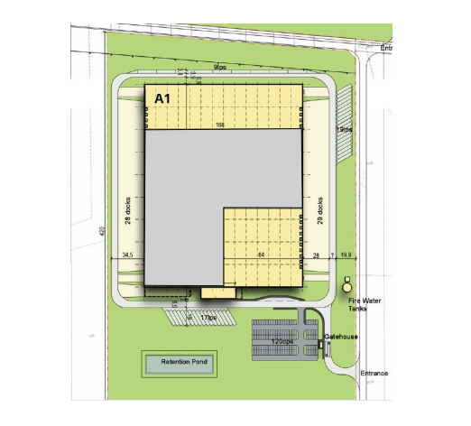 Magazyny MLP Teresin, Warszawa - magazyny do wynajęcia. Plan zagospodarowania.
