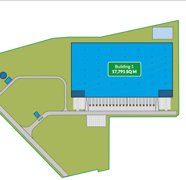 Magazyny GLP Łódź Głuchów, Polska Centralna - magazyny do wynajęcia. Plan zagospodarowania.