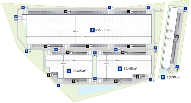 Magazyny Panattoni Park Słubice, Polska Zachodnia - magazyny do wynajęcia. Plan zagospodarowania.