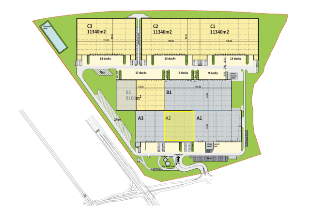 Warehouses MLP Czeladź, Górny Śląsk - warehouses for rent. Site plan.