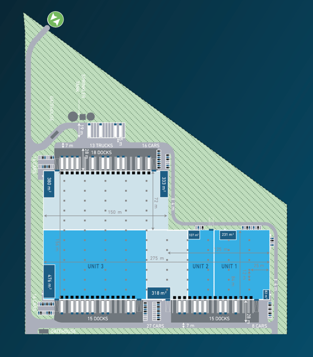 Magazyny Logicor Stryków, Polska Centralna - magazyny do wynajęcia. Plan zagospodarowania.