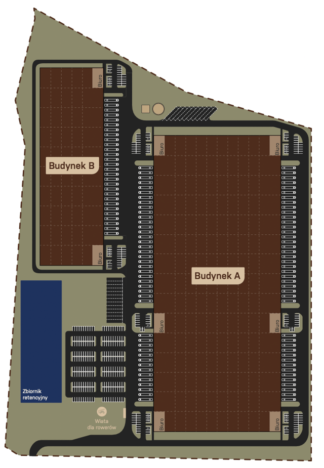 Warehouses JET Industrial Park Gdańsk, Trójmiasto - warehouses for rent. Site plan.