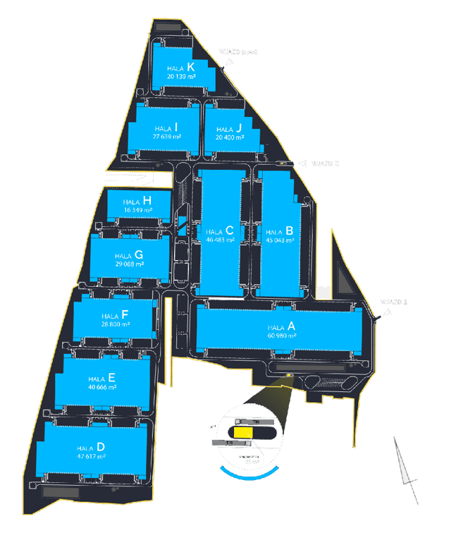 Warehouses LOOGIC Park Radomsko, Polska Centralna - warehouses for rent. Site plan.