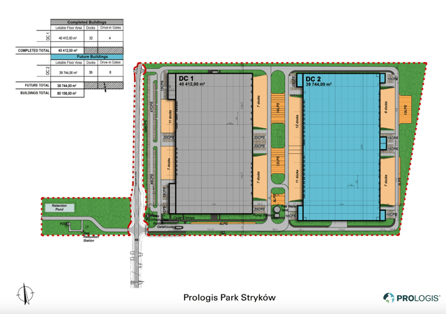 Magazyny Prologis Park Stryków, Polska Centralna - magazyny do wynajęcia. Plan zagospodarowania.