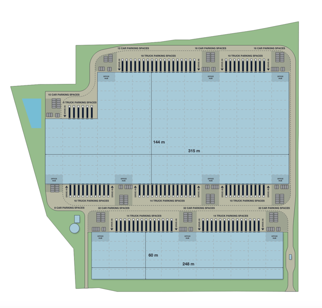 Magazyny Panattoni Park Wałbrzych, Wrocław - magazyny do wynajęcia. Plan zagospodarowania.