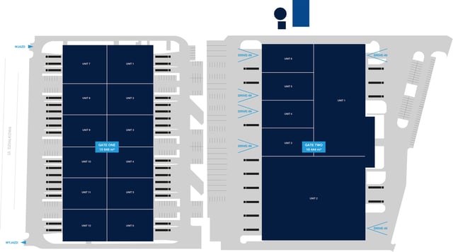 Magazyny Gate One & Two Distribution Park, 02-234 Warszawa - magazyny do wynajęcia. Plan zagospodarowania.