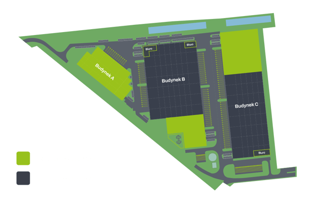 Magazyny MDC2 PARK GLIWICE, Górny Śląsk - magazyny do wynajęcia. Plan zagospodarowania.