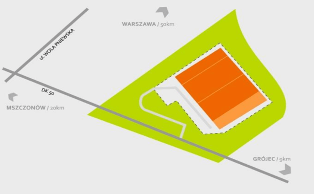 Magazyny Point Of View Pniewy, Warszawa - magazyny do wynajęcia. Plan zagospodarowania.