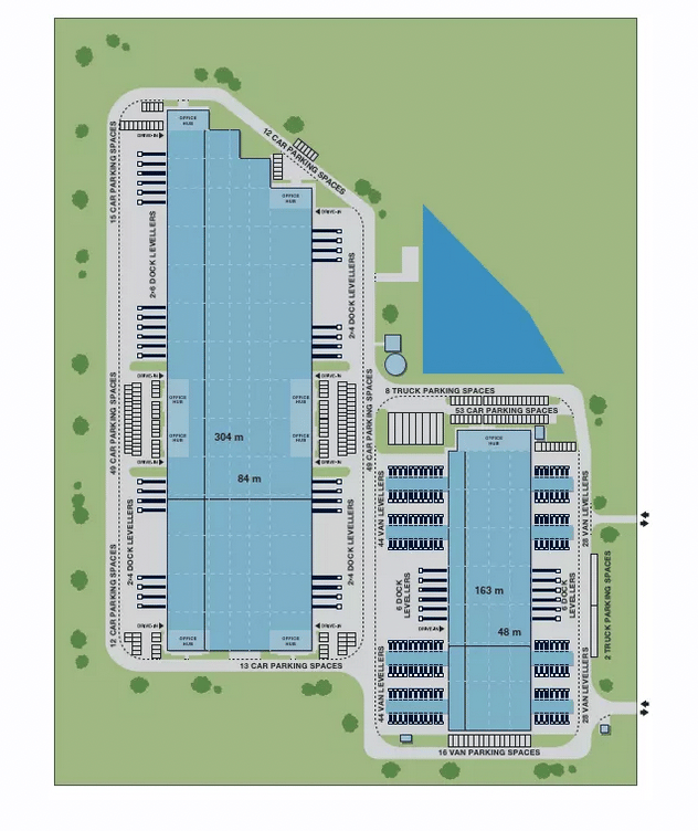 Warehouses Panattoni Park Grudziądz, Bydgoszcz i Toruń - warehouses for rent. Site plan.