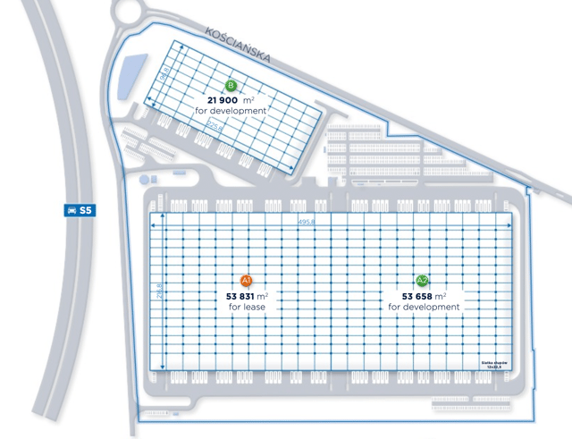 Warehouses Hillwood Poznań-Czempiń, Poznań - warehouses for rent. Site plan.