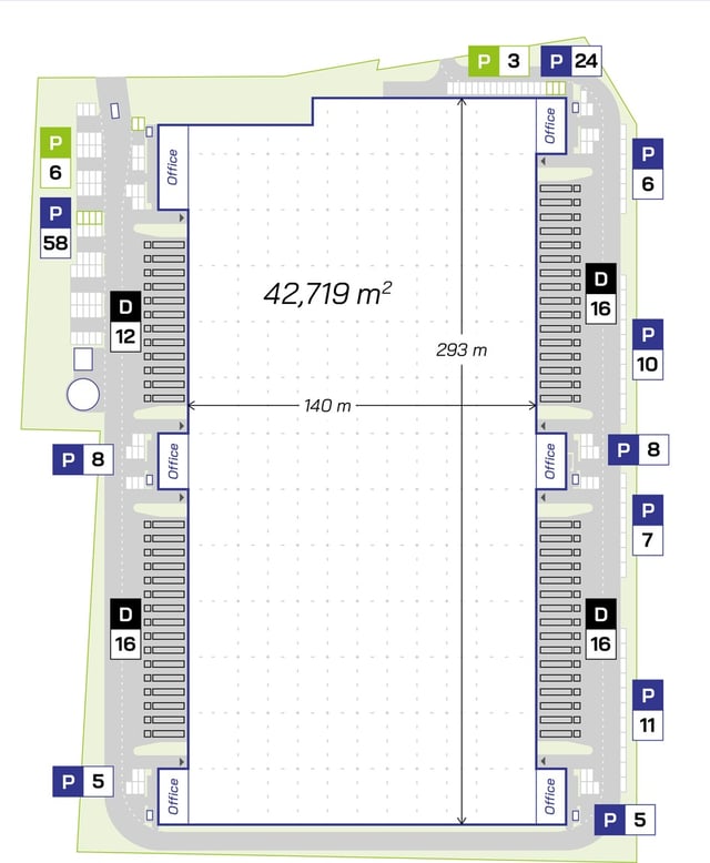 Magazyny City Logistics Łódź V, Polska Centralna - magazyny do wynajęcia. Plan zagospodarowania.