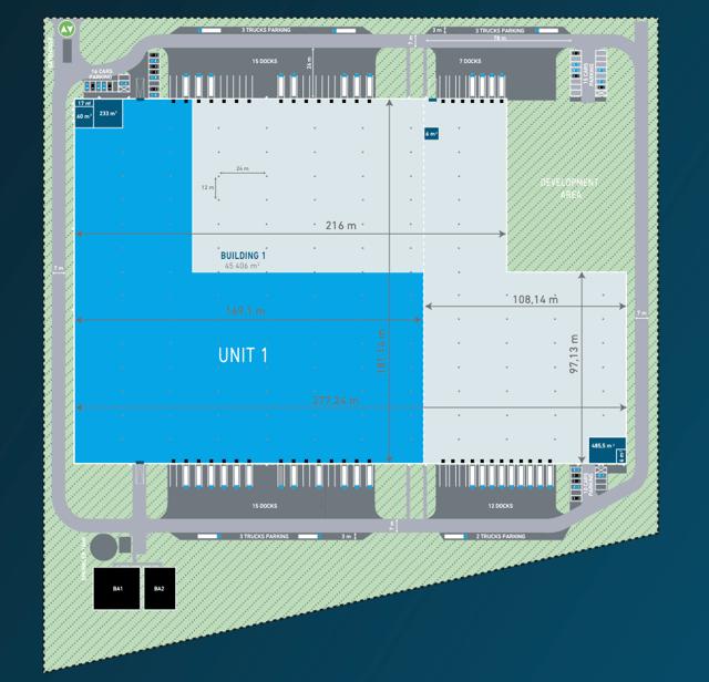 Warehouses Logicor Poznań IV, Poznań - warehouses for rent. Site plan.