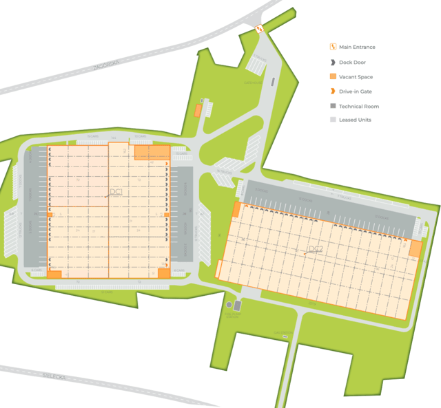 Warehouses Mapletree Park Będzin, Górny Śląsk - warehouses for rent. Site plan.