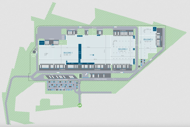 Magazyny Logicor Będzin, Górny Śląsk - magazyny do wynajęcia. Plan zagospodarowania.