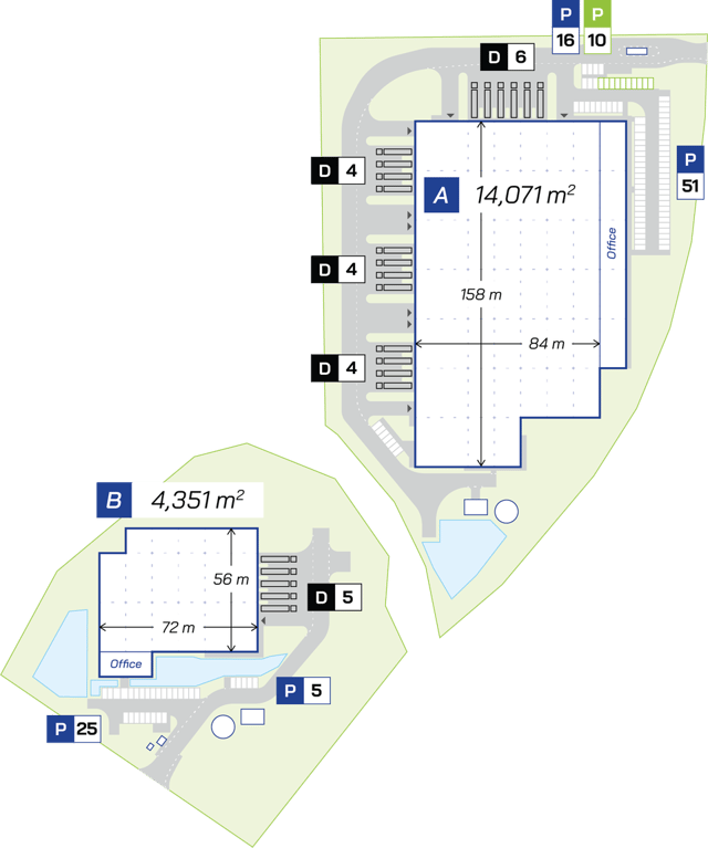 Magazyny Panattoni Park Gdańsk City Airport, Trójmiasto - magazyny do wynajęcia. Plan zagospodarowania.
