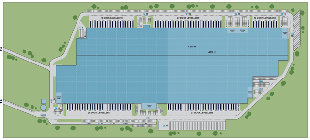Magazyny Panattoni Park Głogów, Wrocław - magazyny do wynajęcia. Plan zagospodarowania.