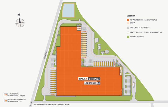 Warehouses EQT Park Wrocław East, Wrocław - warehouses for rent. Site plan.
