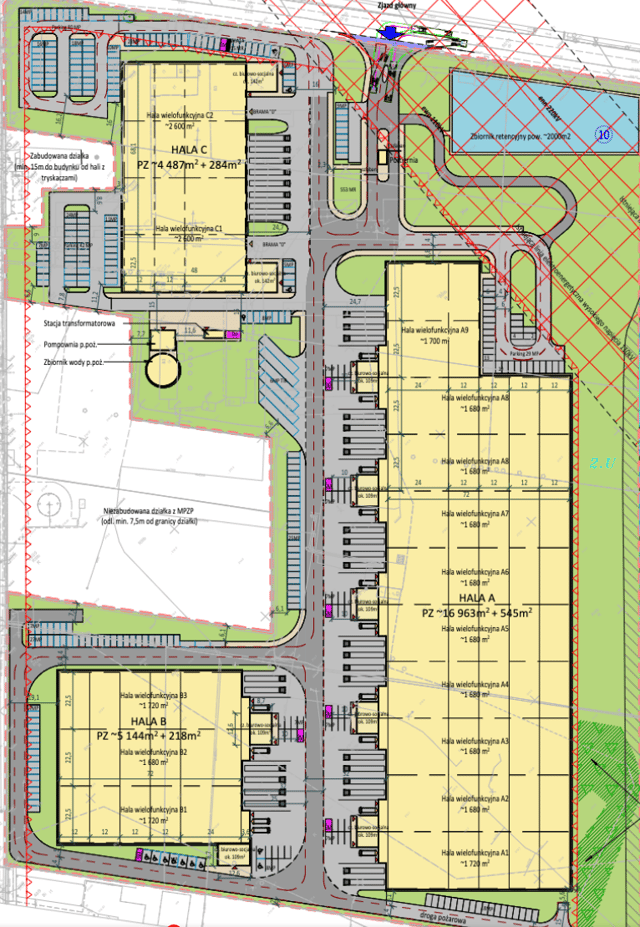 Warehouses MLP Business Park Łódź, Polska Centralna - warehouses for rent. Site plan.