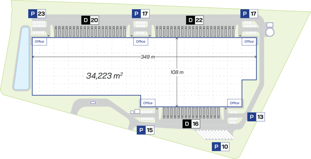 Magazyny Panattoni Park Kraków West V, Kraków - magazyny do wynajęcia. Plan zagospodarowania.