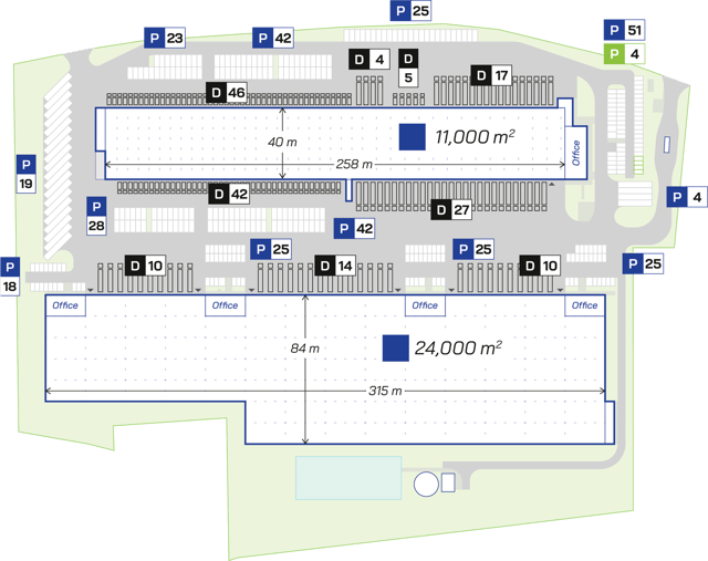 Magazyny City Logistics Kraków Airport III, Kraków - magazyny do wynajęcia. Plan zagospodarowania.