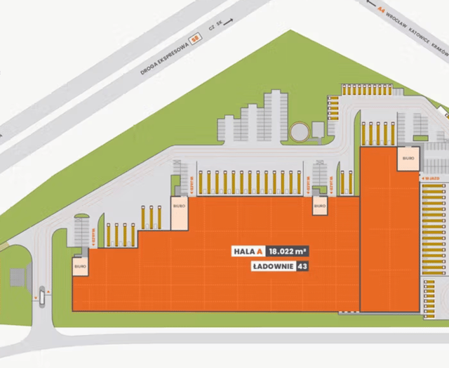 Magazyny EQT Park Wrocław South IV, Wrocław - magazyny do wynajęcia. Plan zagospodarowania.
