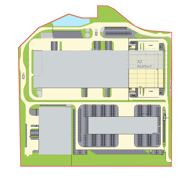 Magazyny MLP Gliwice, Górny Śląsk - magazyny do wynajęcia. Plan zagospodarowania.