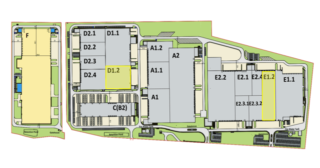 Magazyny MLP Poznań West, Poznań - magazyny do wynajęcia. Plan zagospodarowania.
