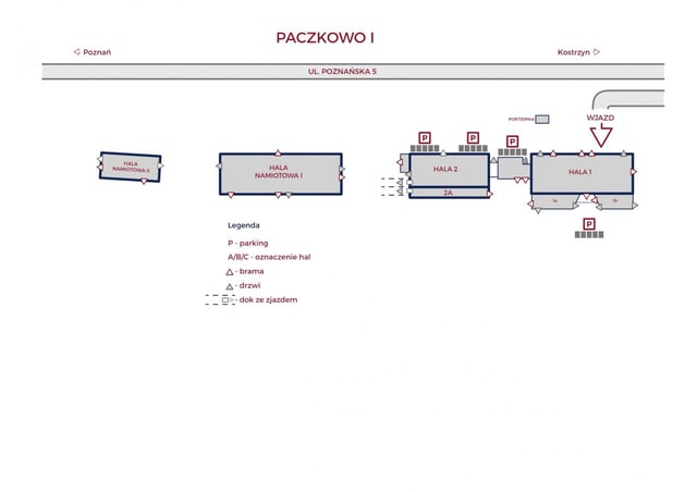 Magazyny Bud-Rental Paczkowo I, Poznań - magazyny do wynajęcia. Plan zagospodarowania.