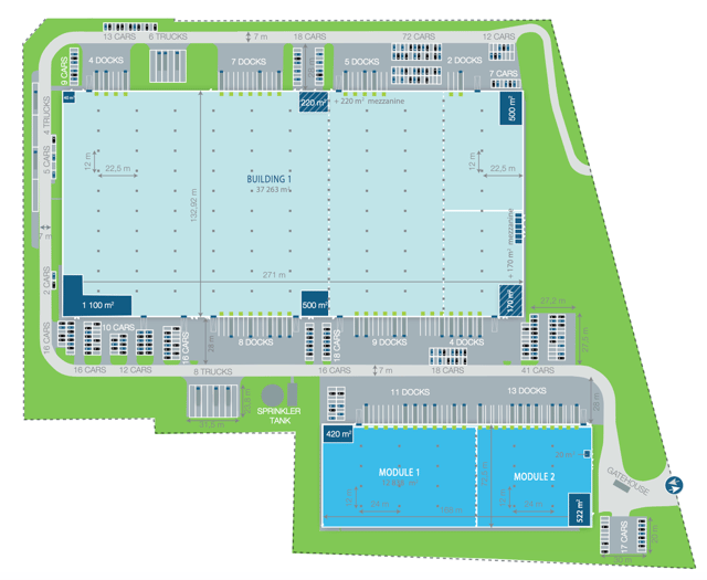 Magazyny Logicor Czeladź, Górny Śląsk - magazyny do wynajęcia. Plan zagospodarowania.
