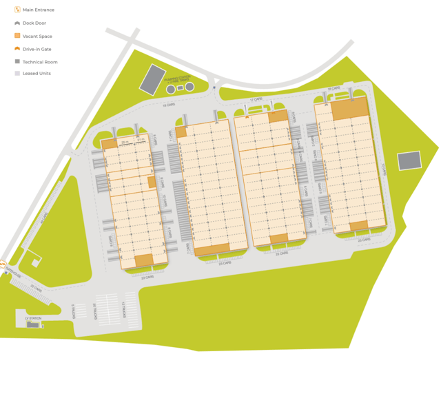Magazyny Mapletree Park Metropol Błonie, Warszawa - magazyny do wynajęcia. Plan zagospodarowania.