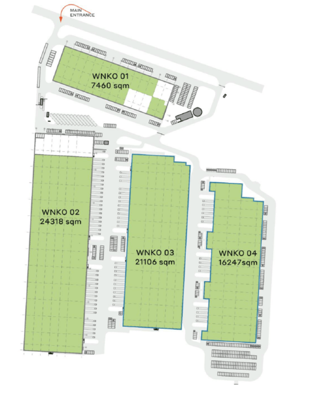 Magazyny CTPark Warsaw Nowy Konik, Warszawa - magazyny do wynajęcia. Plan zagospodarowania.