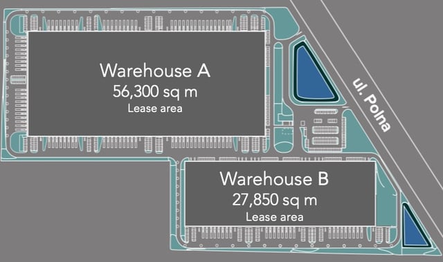 Magazyny PLP Prusice, Wrocław - magazyny do wynajęcia. Plan zagospodarowania.