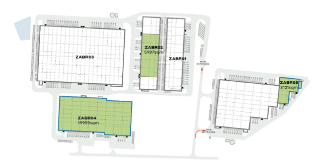 Warehouses CTPark Zabrze, Górny Śląsk - warehouses for rent. Site plan.