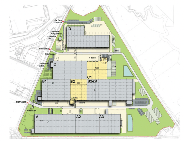 Warehouses MLP Poznań, Poznań - warehouses for rent. Site plan.