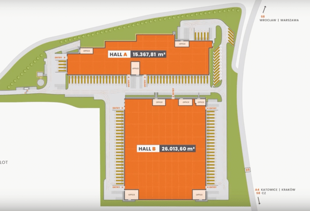 Magazyny EQT Park Tyniec Mały, Wrocław - magazyny do wynajęcia. Plan zagospodarowania.