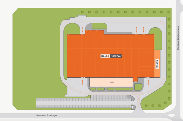 Warehouses EQT Park Bydgoszcz, Bydgoszcz i Toruń - warehouses for rent. Site plan.