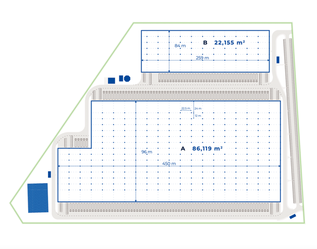 Warehouses Hillwood Poznań-Stęszew, Poznań - warehouses for rent. Site plan.