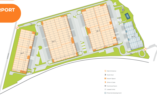 Warehouses Mapletree Park Gdańsk Airport, Trójmiasto - warehouses for rent. Plan zagospodarowania.