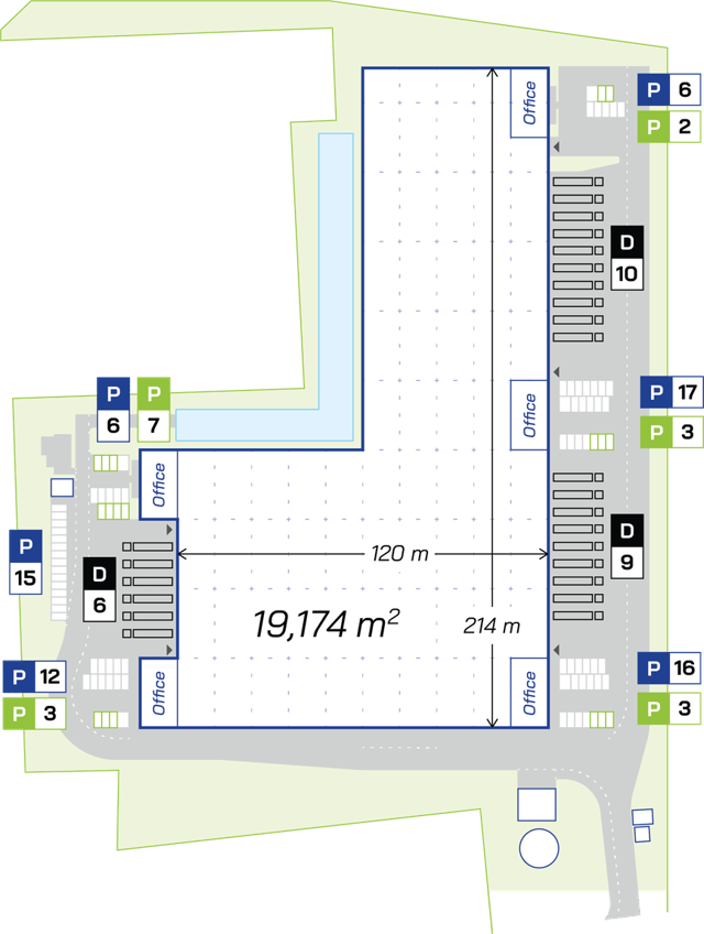 Magazyny Panattoni Park Gdańsk Airport V, Trójmiasto - magazyny do wynajęcia. Plan zagospodarowania.