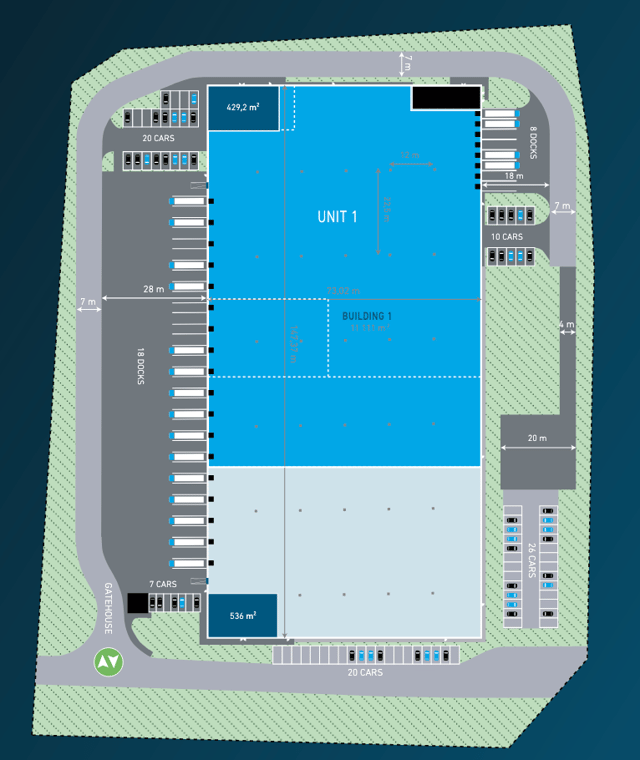 Magazyny Logicor Poznań II, Poznań - magazyny do wynajęcia. Plan zagospodarowania.