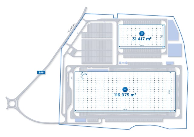Warehouses Hillwood Środa Śląska, Wrocław - warehouses for rent. Site plan.