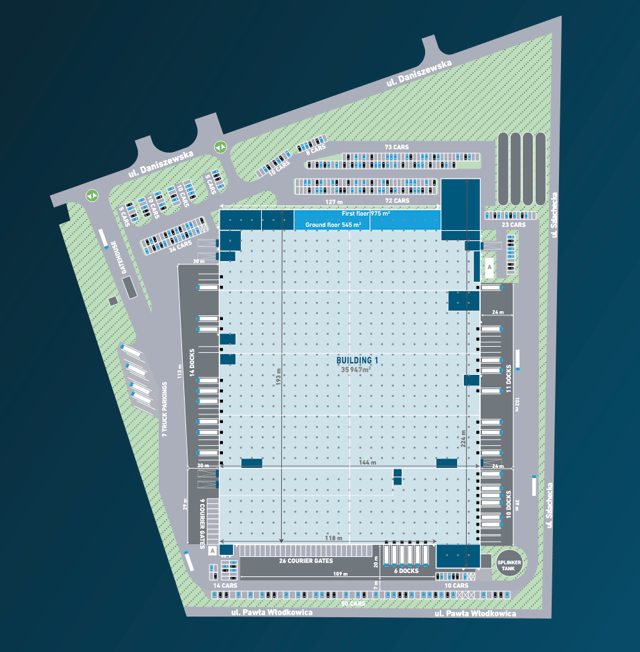 Magazyny Logicor Annopol, 03-230 Warszawa - magazyny do wynajęcia. Plan zagospodarowania.